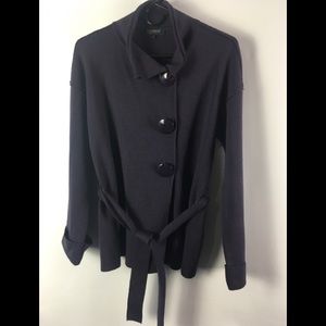 Clorinda Cardigan Sweater Purple Small Merino Wool